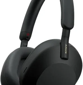 Sony wireless over-ear headphones in sleek matte black finish